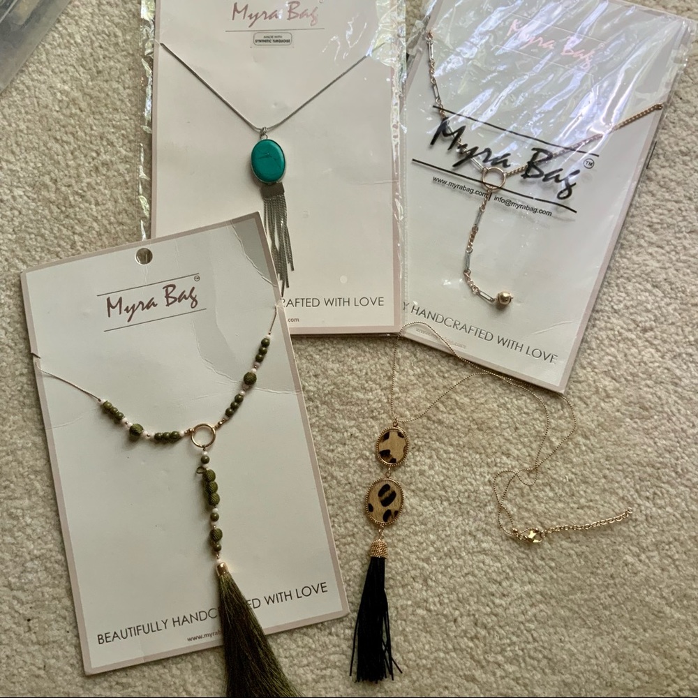 Lot of 4 NEW Myra brand necklaces